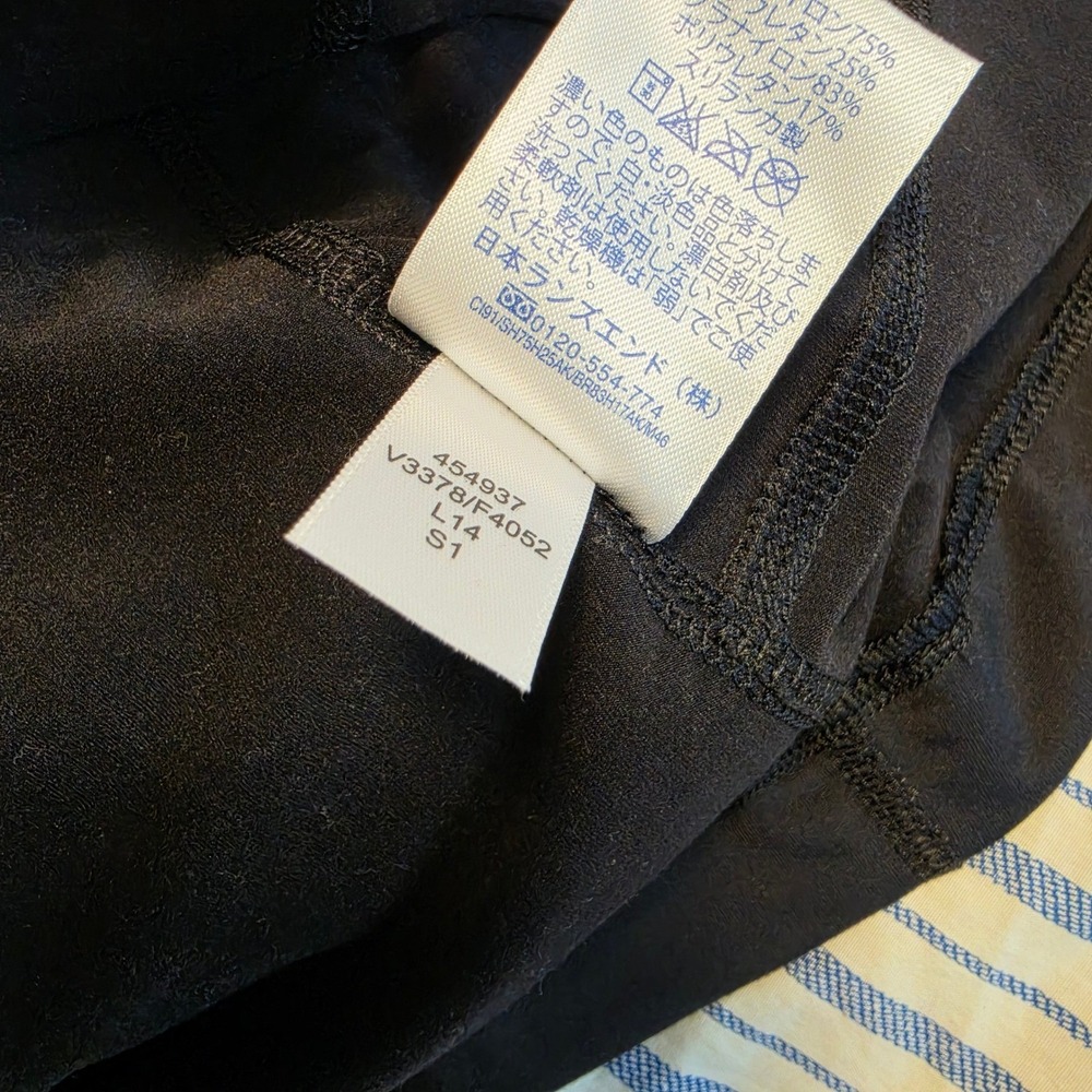 Lands' End Black Tonal Cross Back Active Dress Built-in Bra Medium 10-12 - Picture 10 of 10